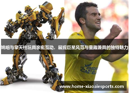 姚明与擎天柱玩具亲密互动，展现巨星风范与童趣兼具的独特魅力